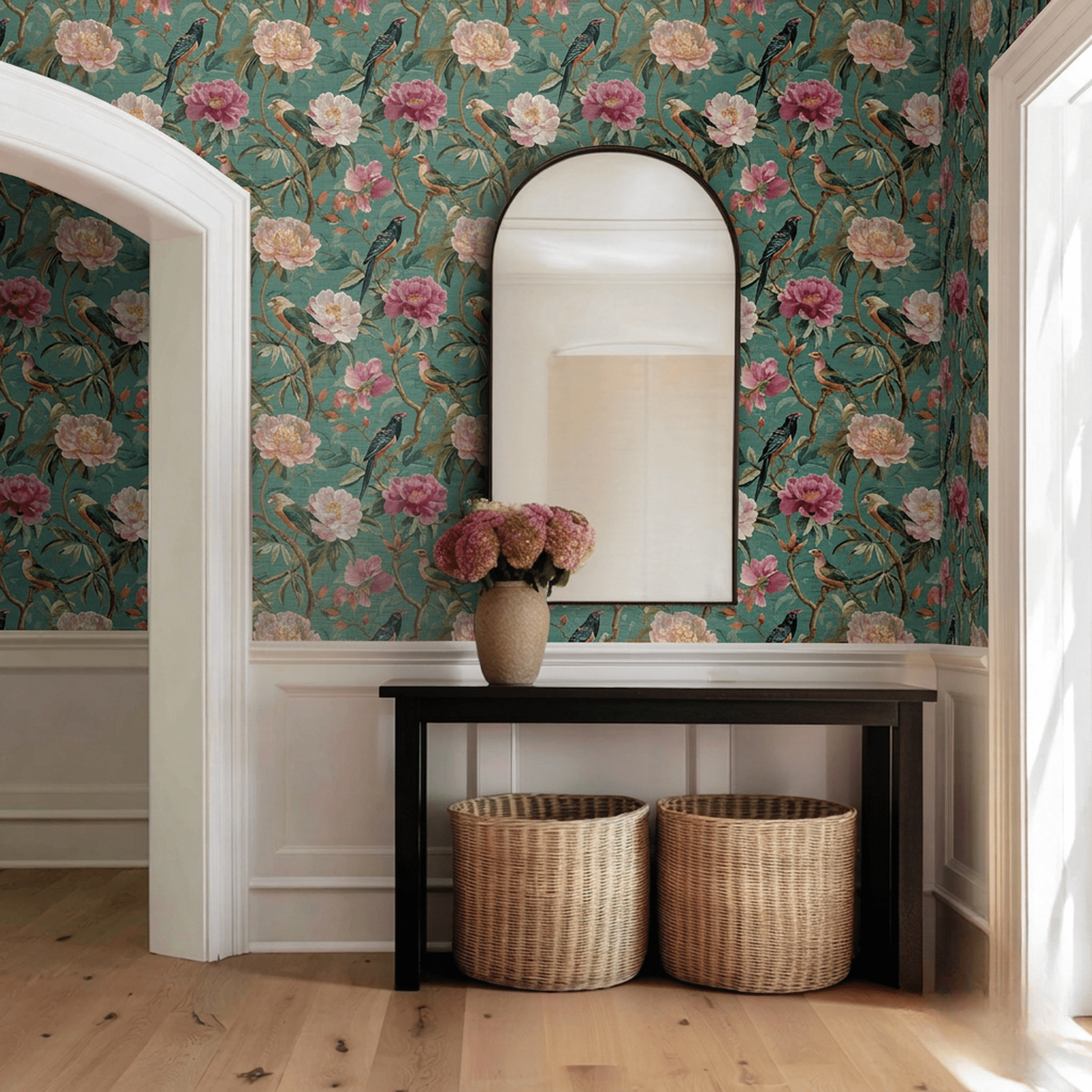 Aviara Faux Grasscloth Wallpaper - Painted Paper