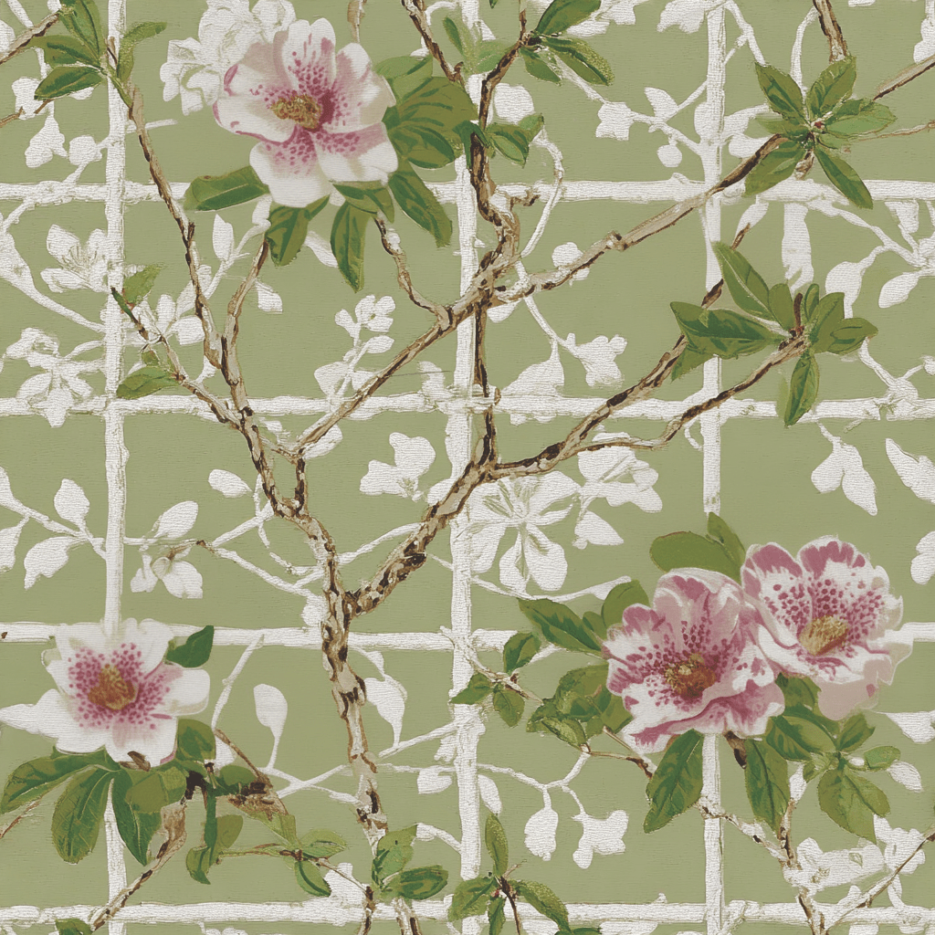 Azalea Trellis Wallpaper - Painted Paper