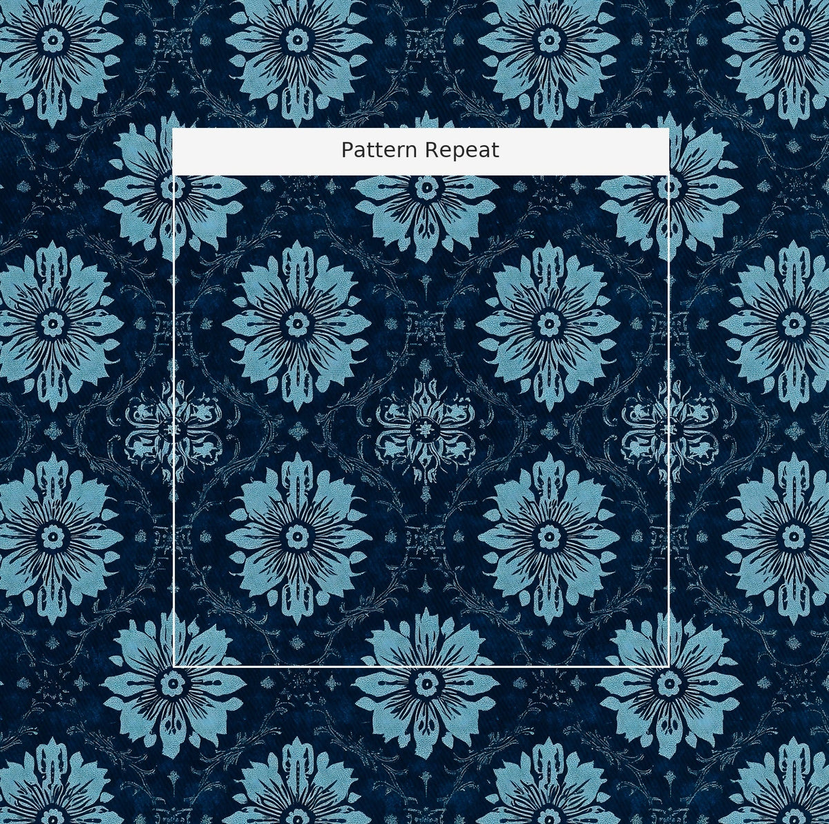 Azure Nouveau - Fabric - Painted Paper