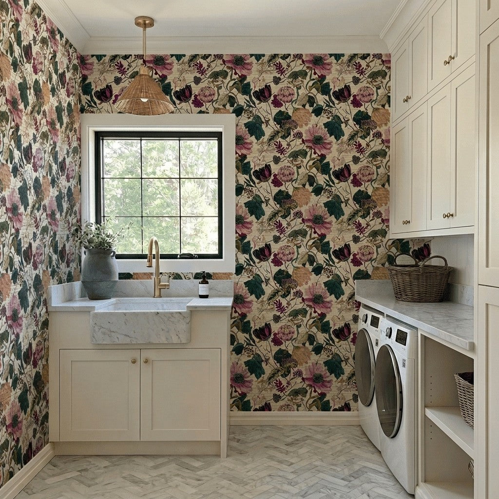 Olivia Grace Faux Grasscloth Wallpaper