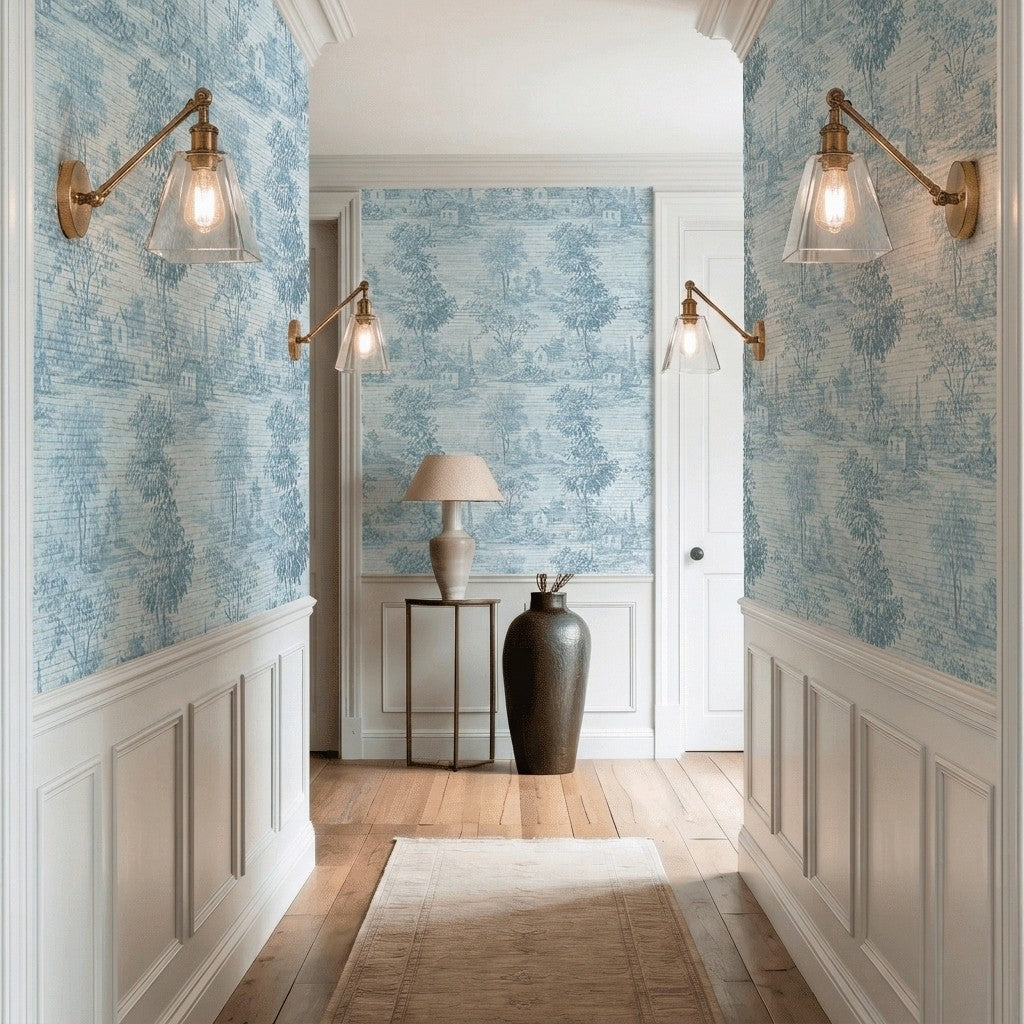Ruthie Toile Faux Grasscloth Wallpaper