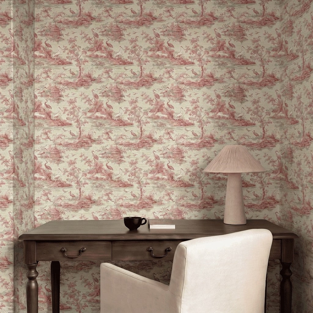 Julianne Toile Faux Grasscloth Wallpaper