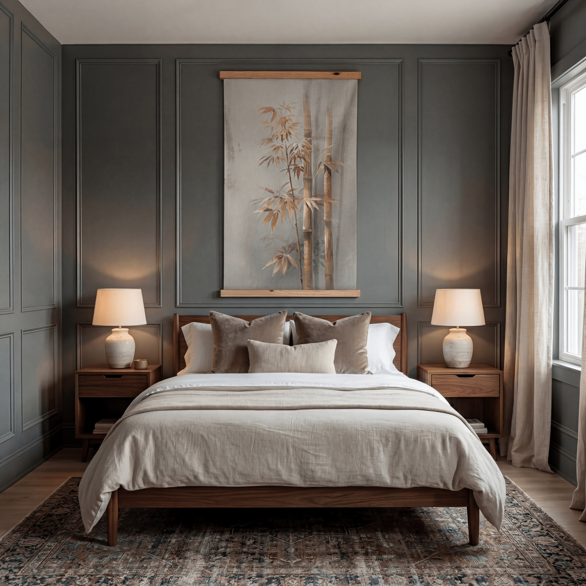 Bamboo in the Mist - Tapestry - Painted Paper
