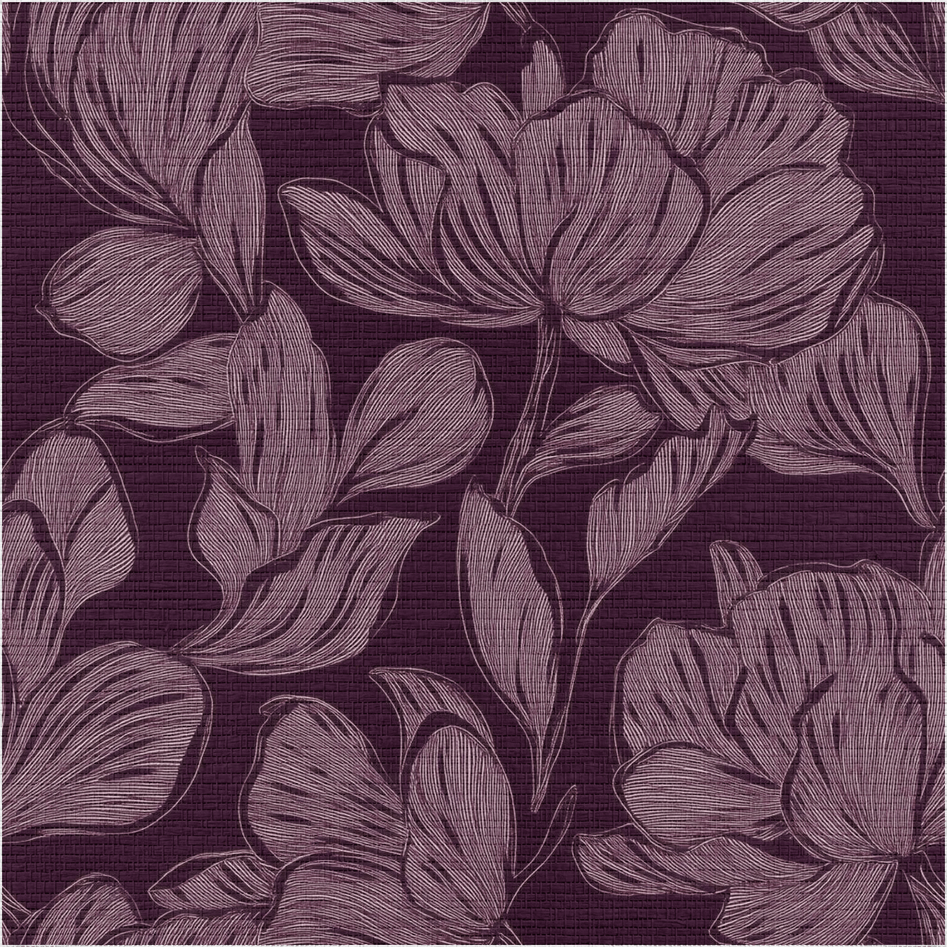 Berry Blossom Faux Grasscloth Wallpaper - Painted Paper