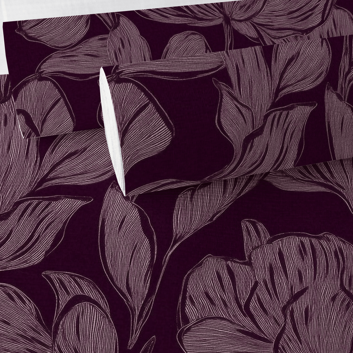 Berry Blossom Faux Grasscloth Wallpaper - Painted Paper