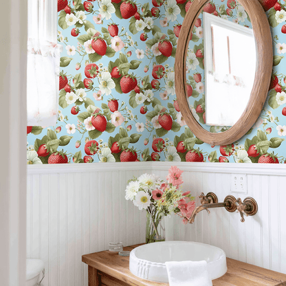 Berry Meadow Wallpaper - Painted Paper