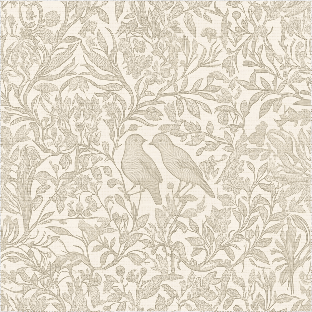 Birdsong Faux Grasscloth Wallpaper - Painted Paper