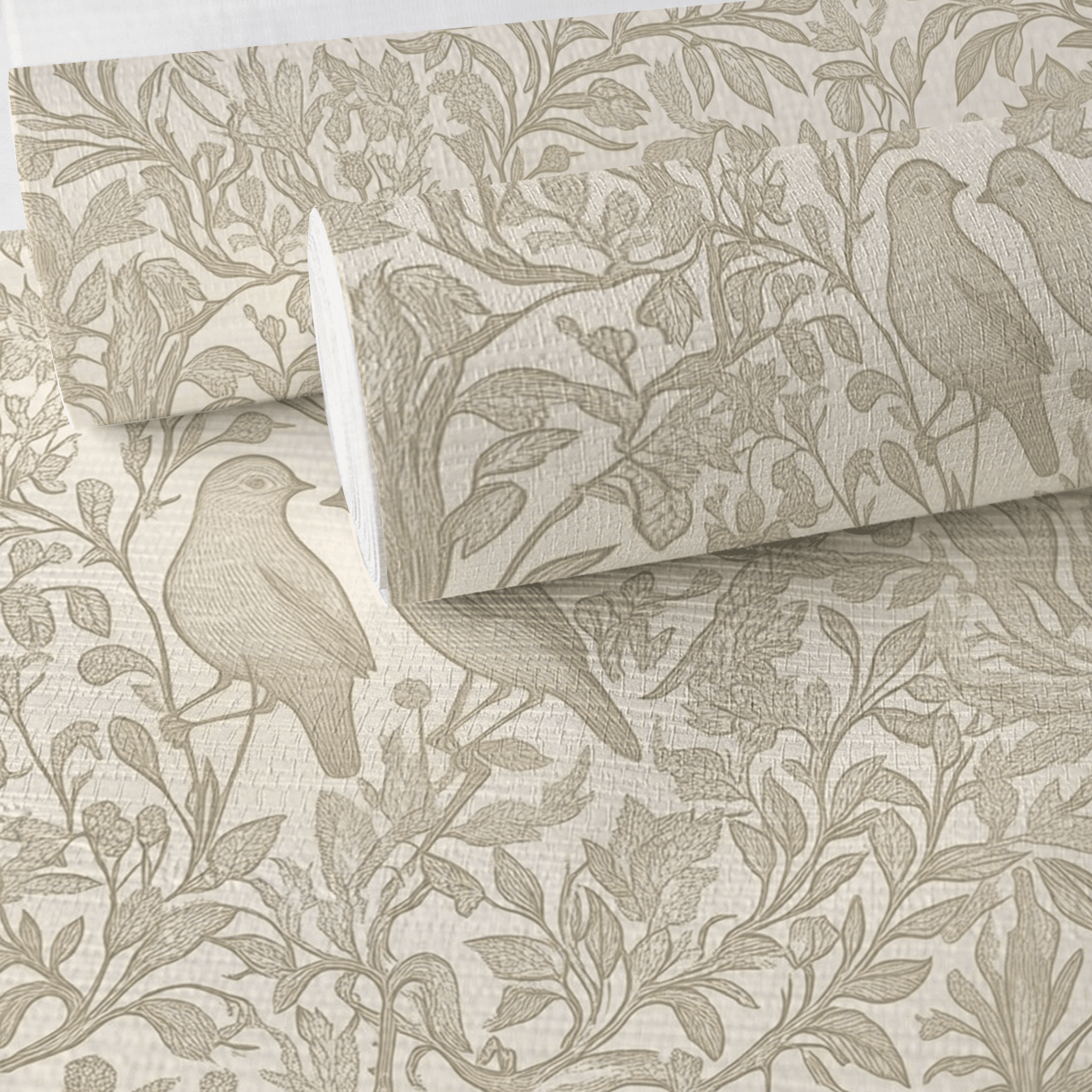Birdsong Faux Grasscloth Wallpaper - Painted Paper