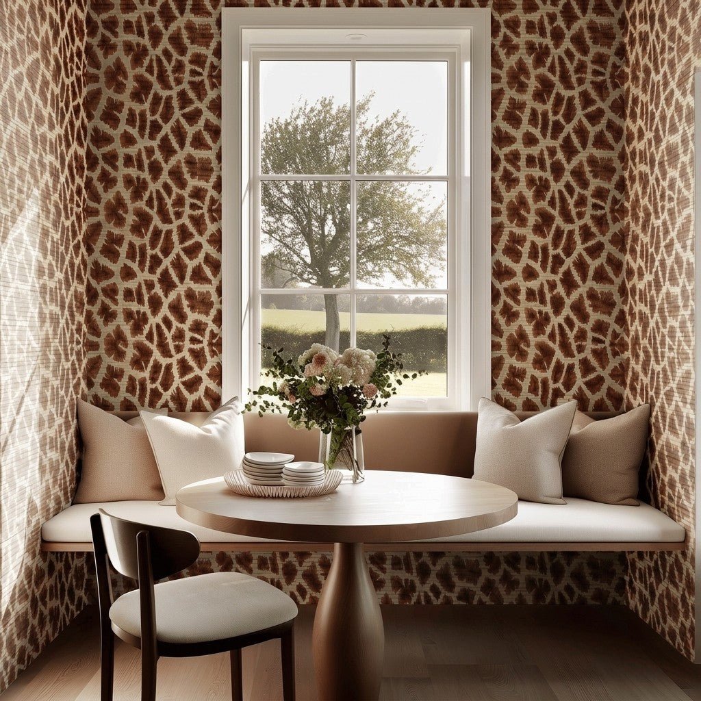 Bishop Giraffe Faux Grasscloth Wallpaper - Painted Paper