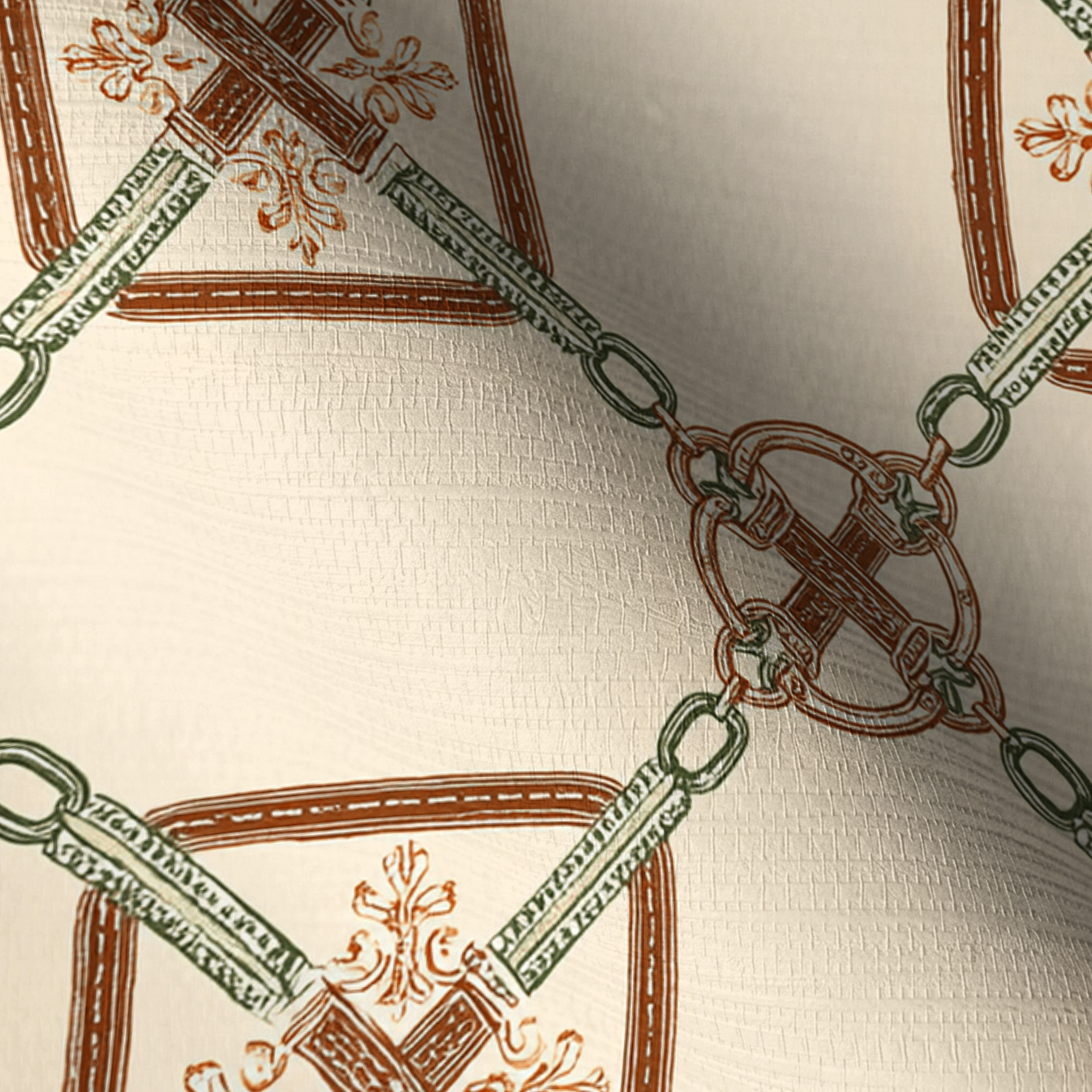 Bit & Bridle Lattice Faux Grasscloth Wallpaper