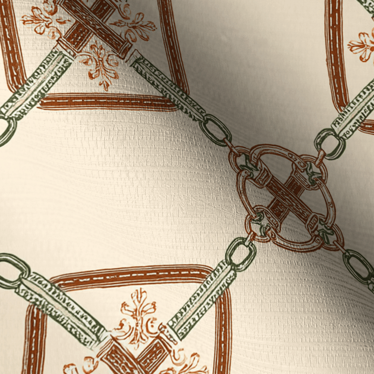 Bit & Bridle Lattice Faux Grasscloth Wallpaper - Painted Paper