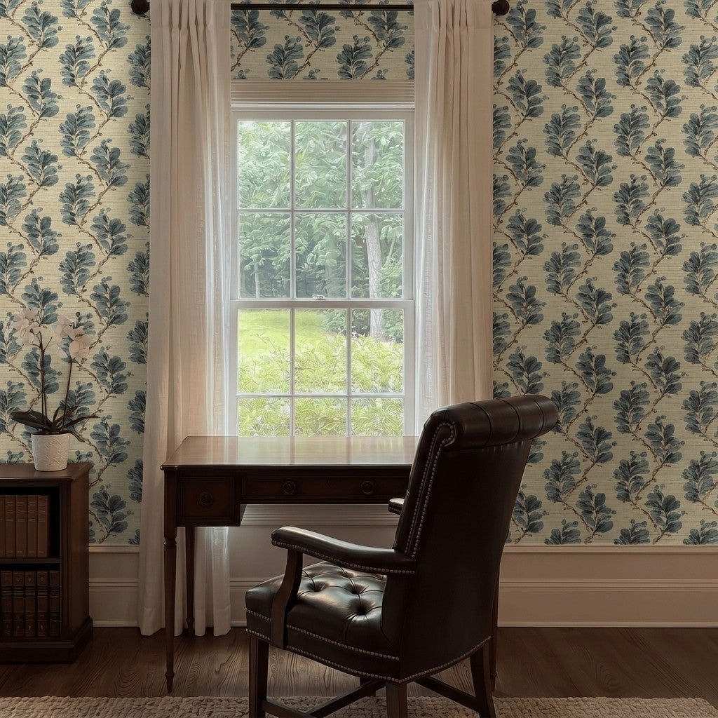 Bloomfield Faux Grasscloth Wallpaper - Painted Paper