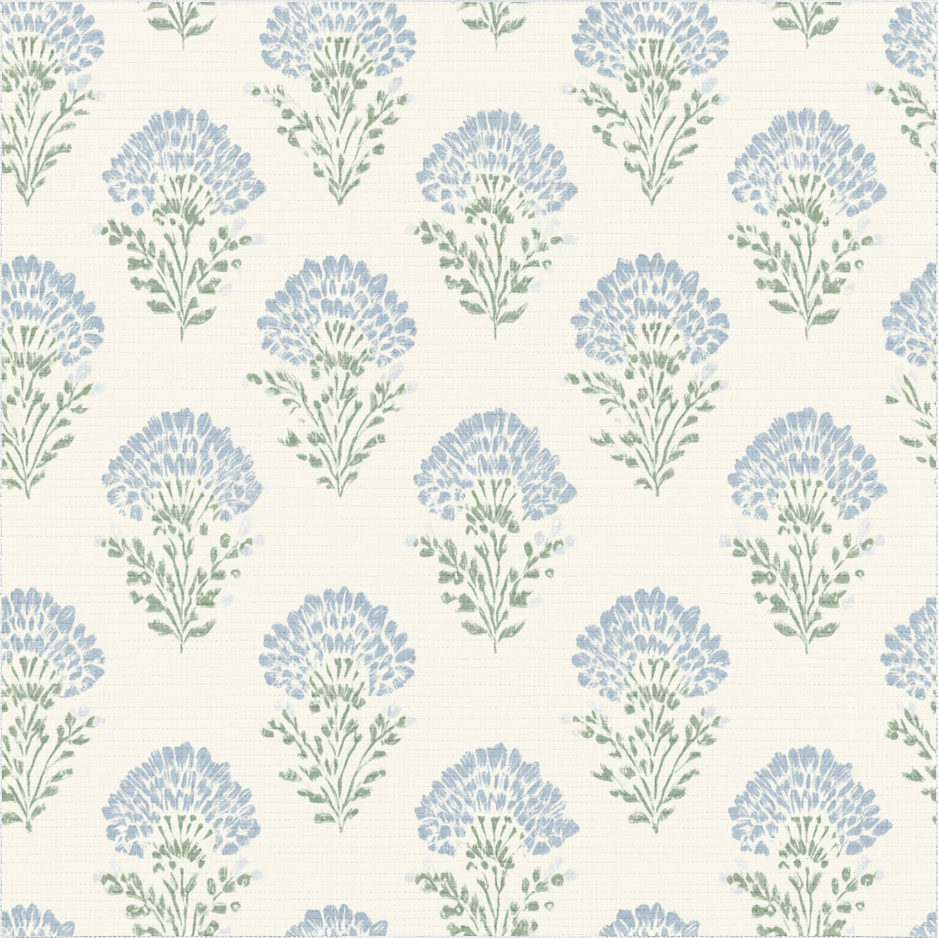 Blooming Blues Faux Grasscloth Wallpaper - Painted Paper