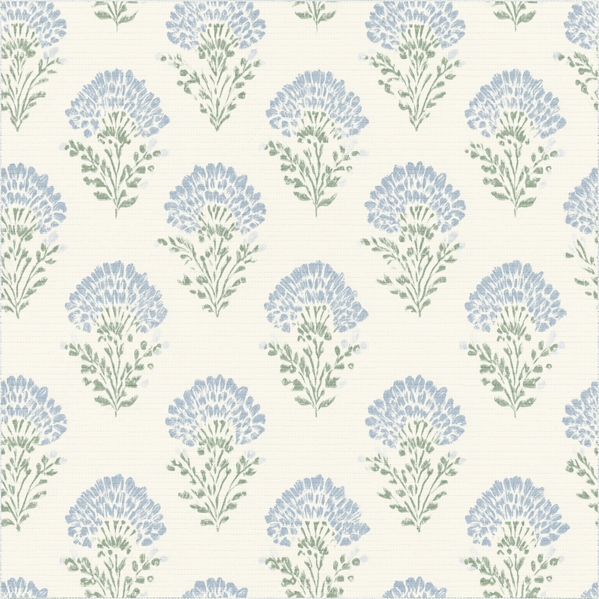 Blooming Blues Faux Grasscloth Wallpaper - Painted Paper