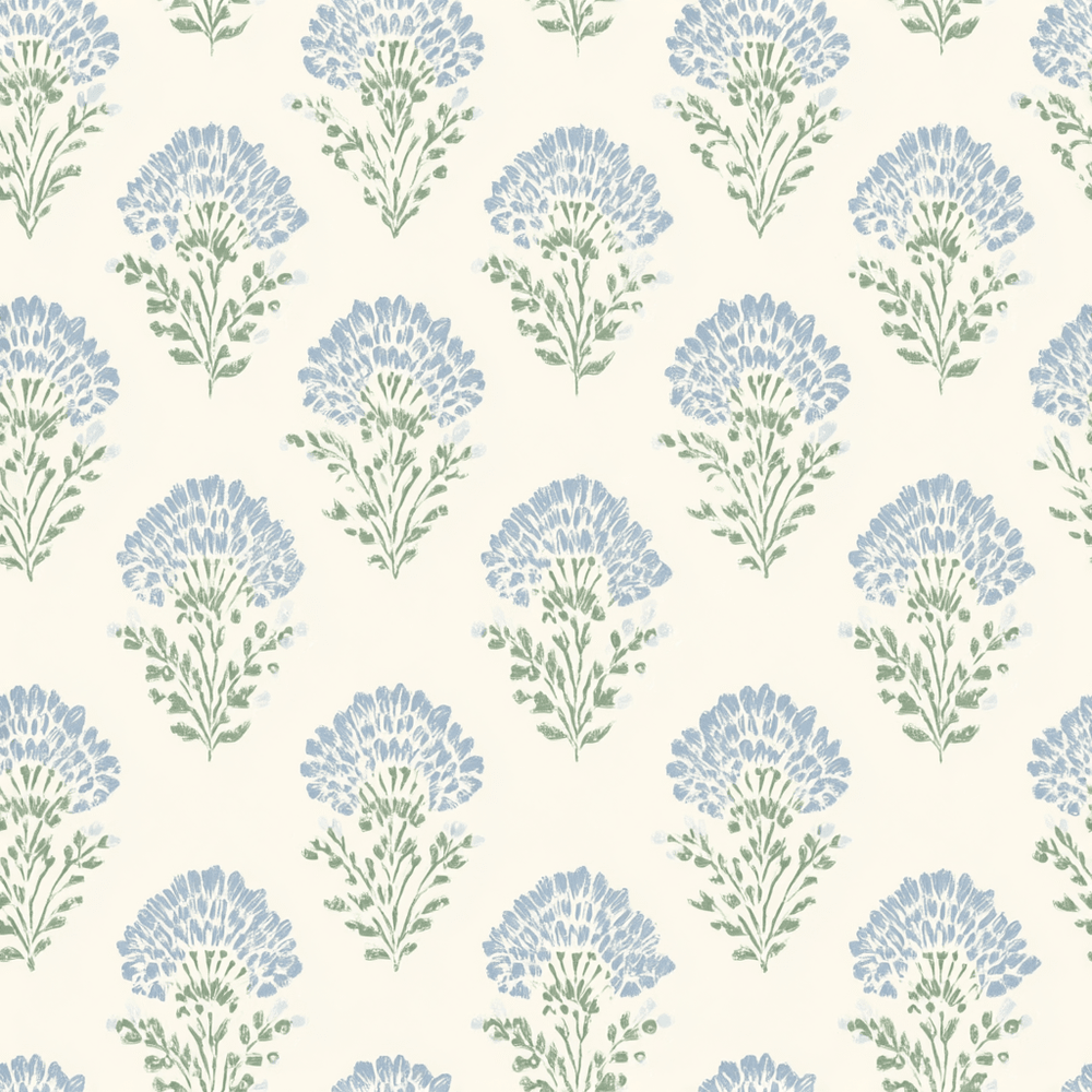 Blooming Blues Wallpaper - Painted Paper