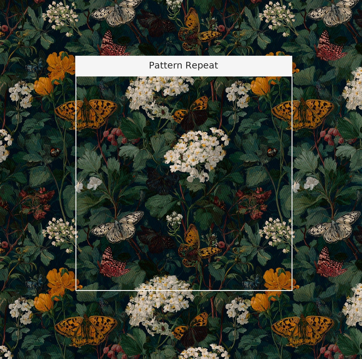 Blooming Butterly Fields - Fabric - Painted Paper