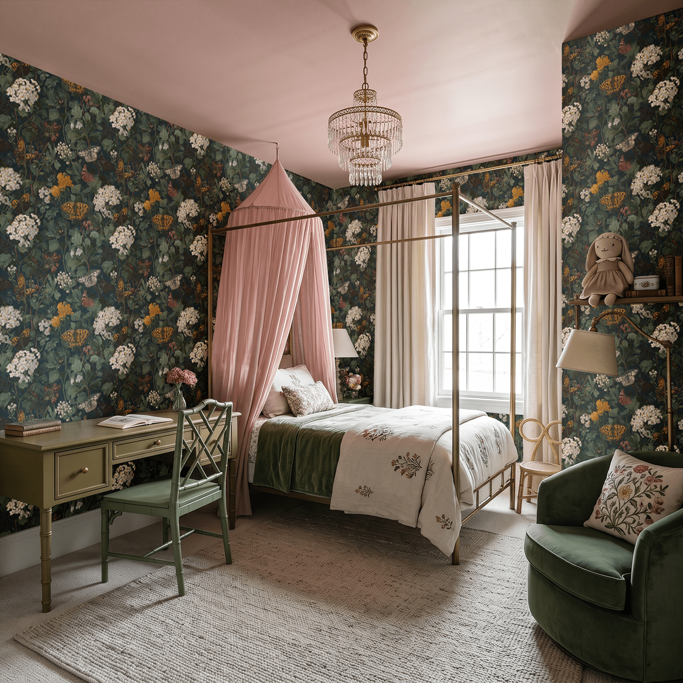 Blooming Butterly Fields Wallpaper - Painted Paper