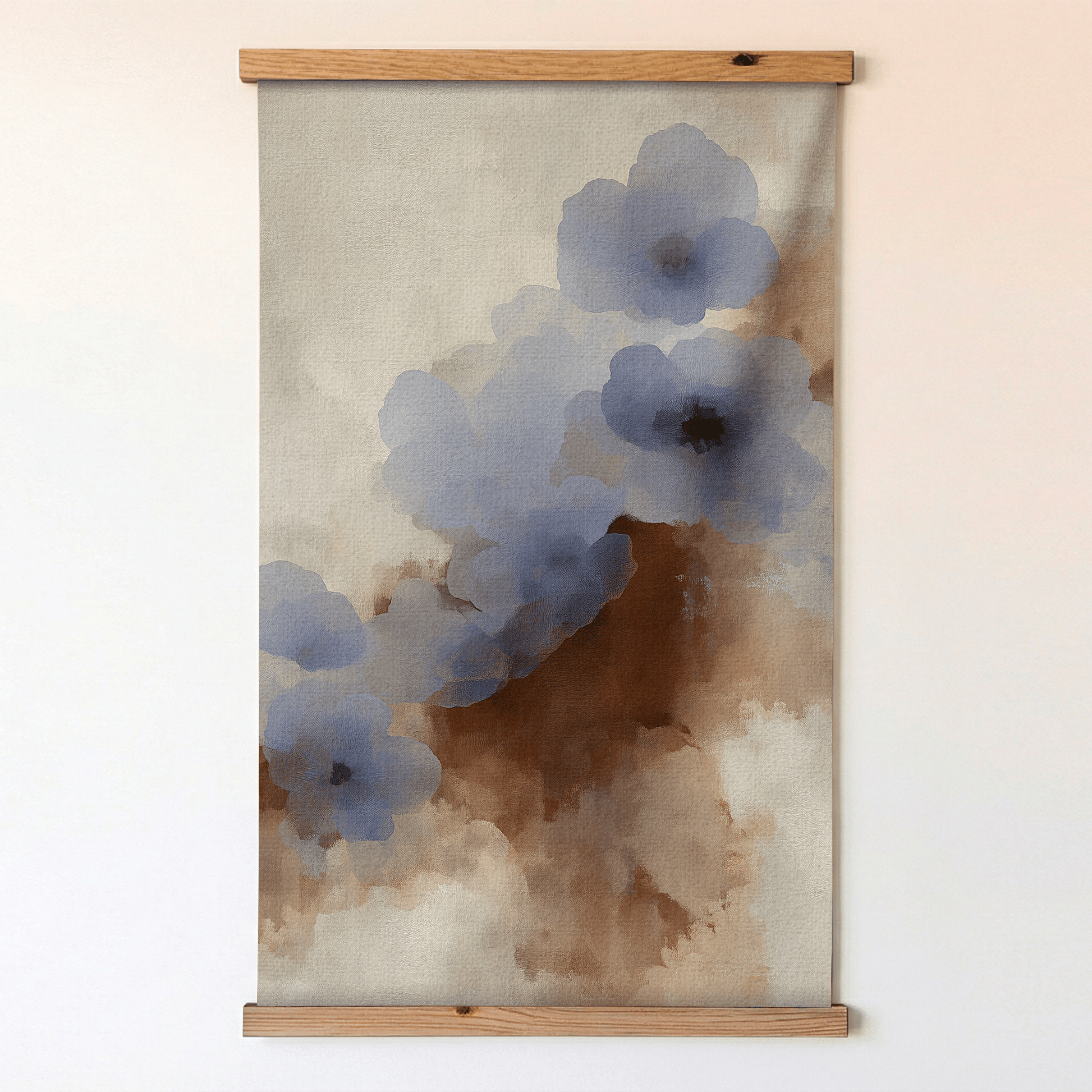 Blue Bloom Drift - Tapestry - Painted Paper