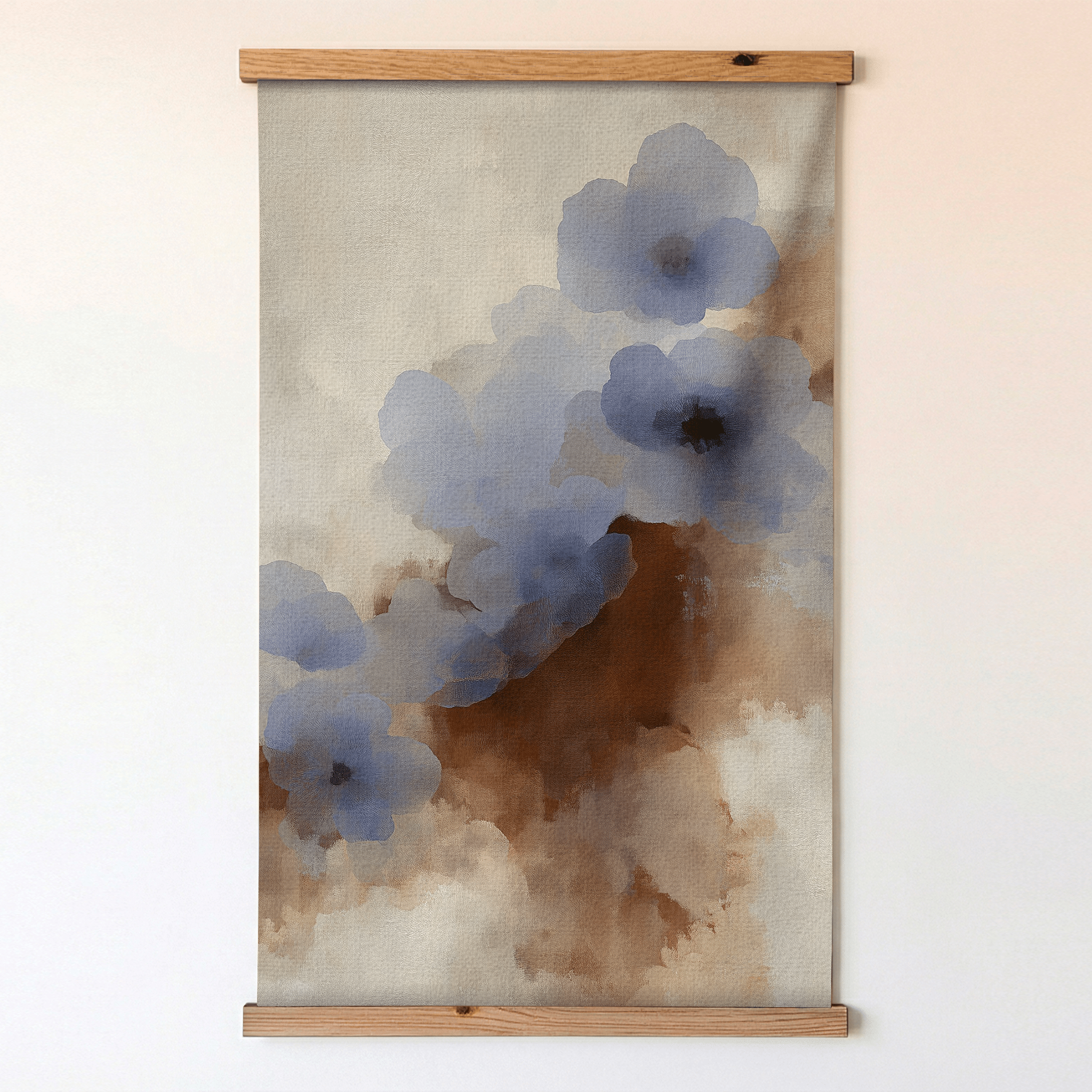 Blue Bloom Drift - Tapestry - Painted Paper