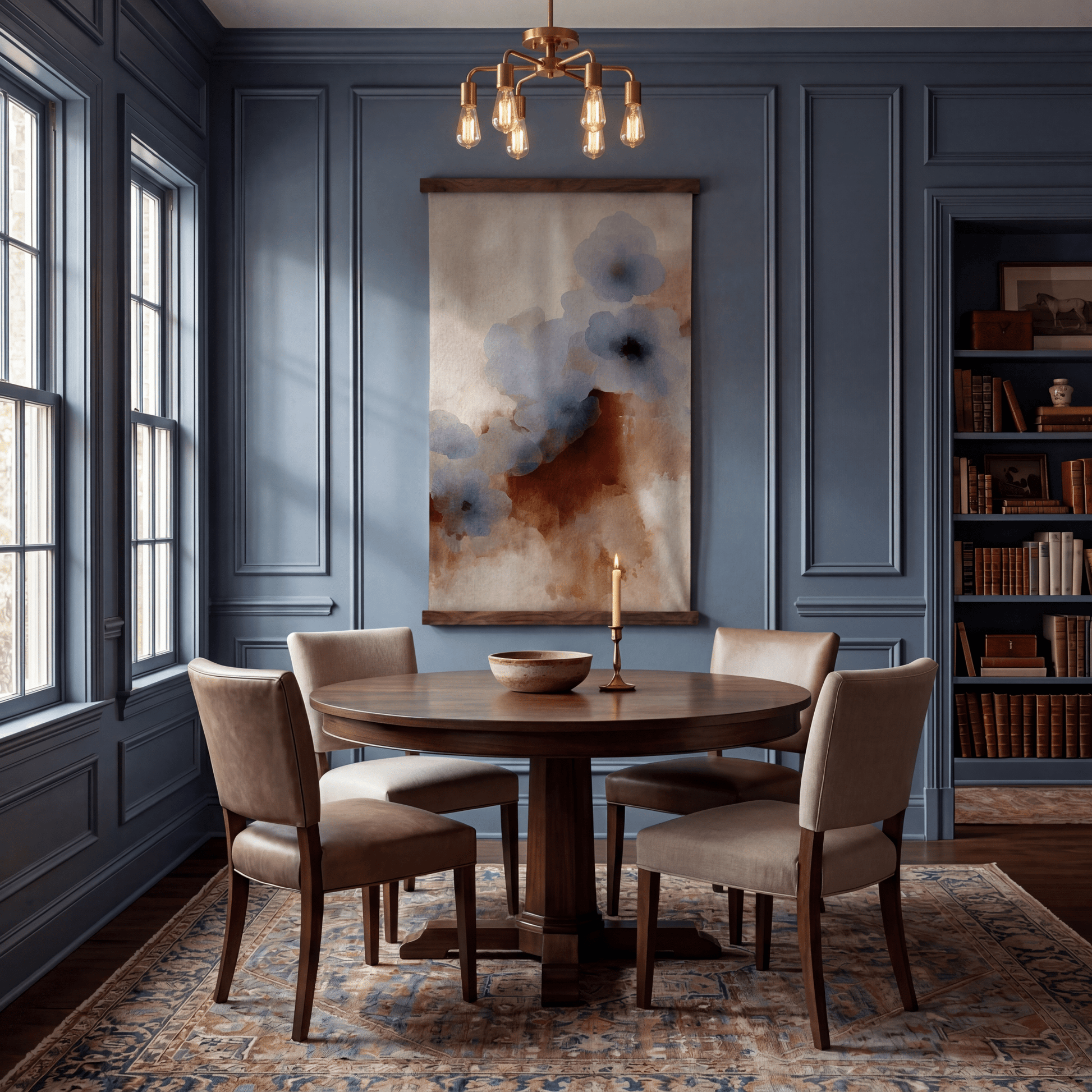 Blue Bloom Drift - Tapestry - Painted Paper