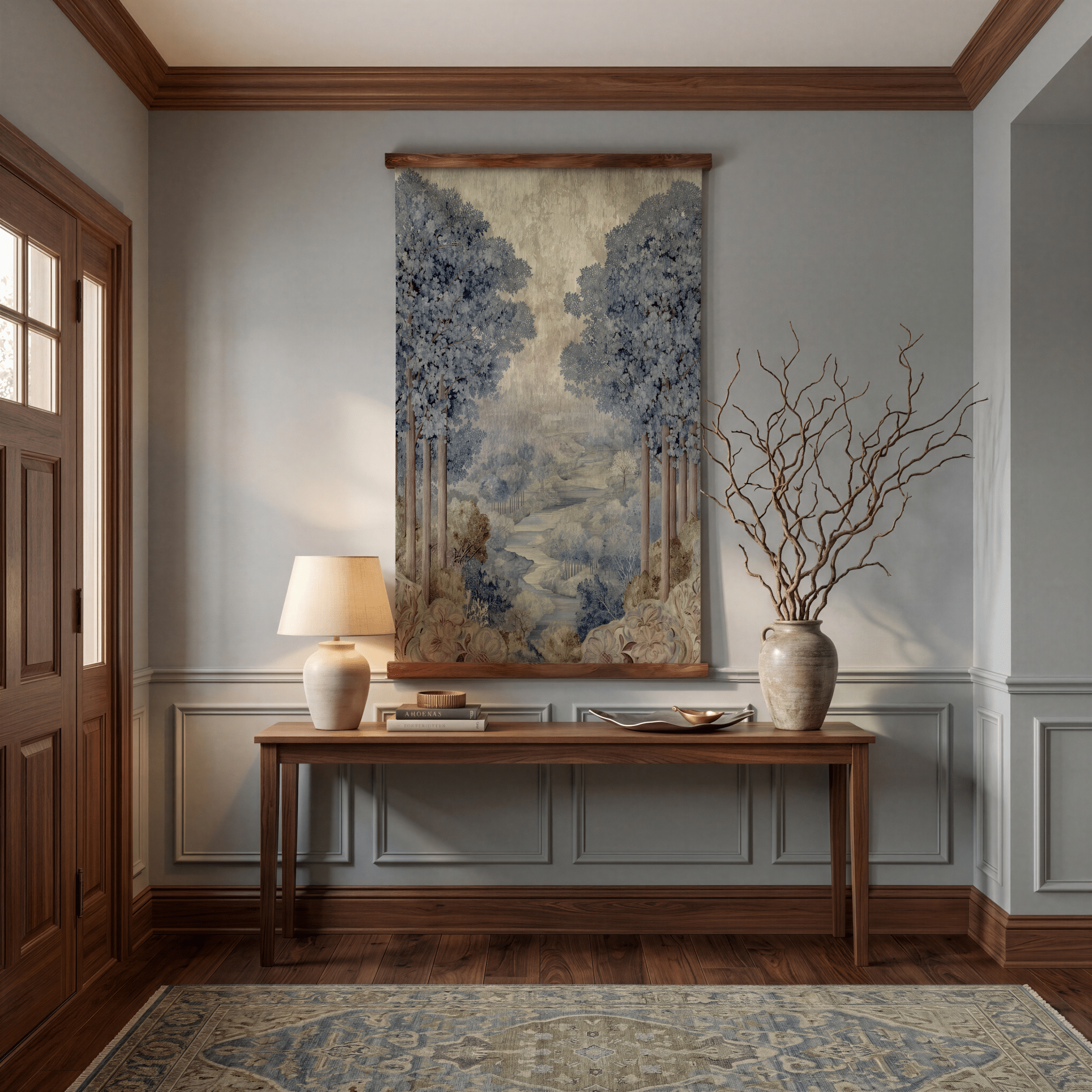 Blue Canopy Valley - Tapestry - Painted Paper