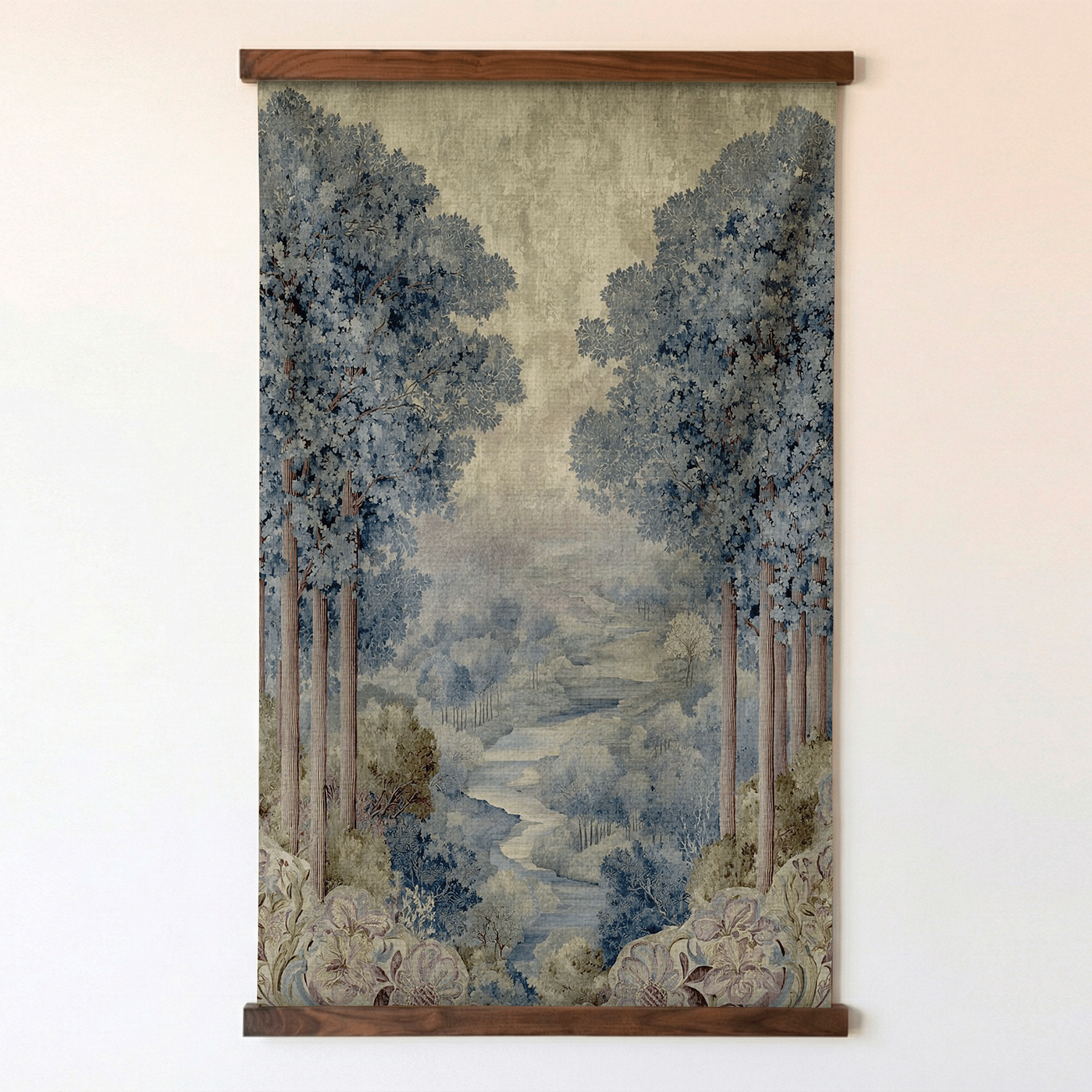 Blue Canopy Valley - Tapestry - Painted Paper