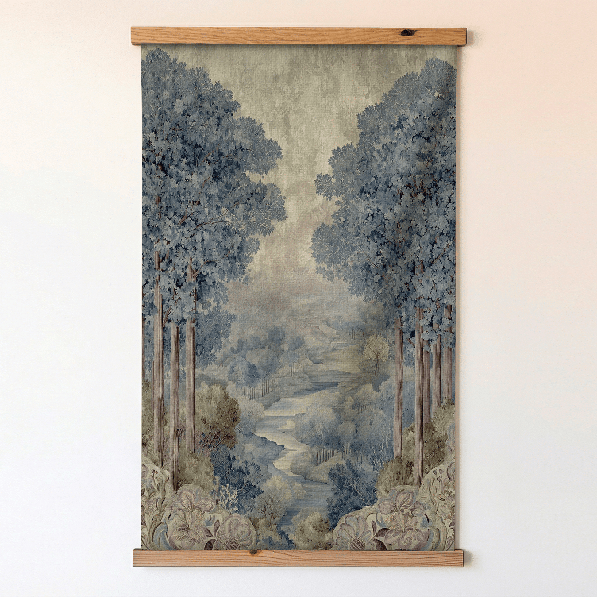 Blue Canopy Valley - Tapestry - Painted Paper