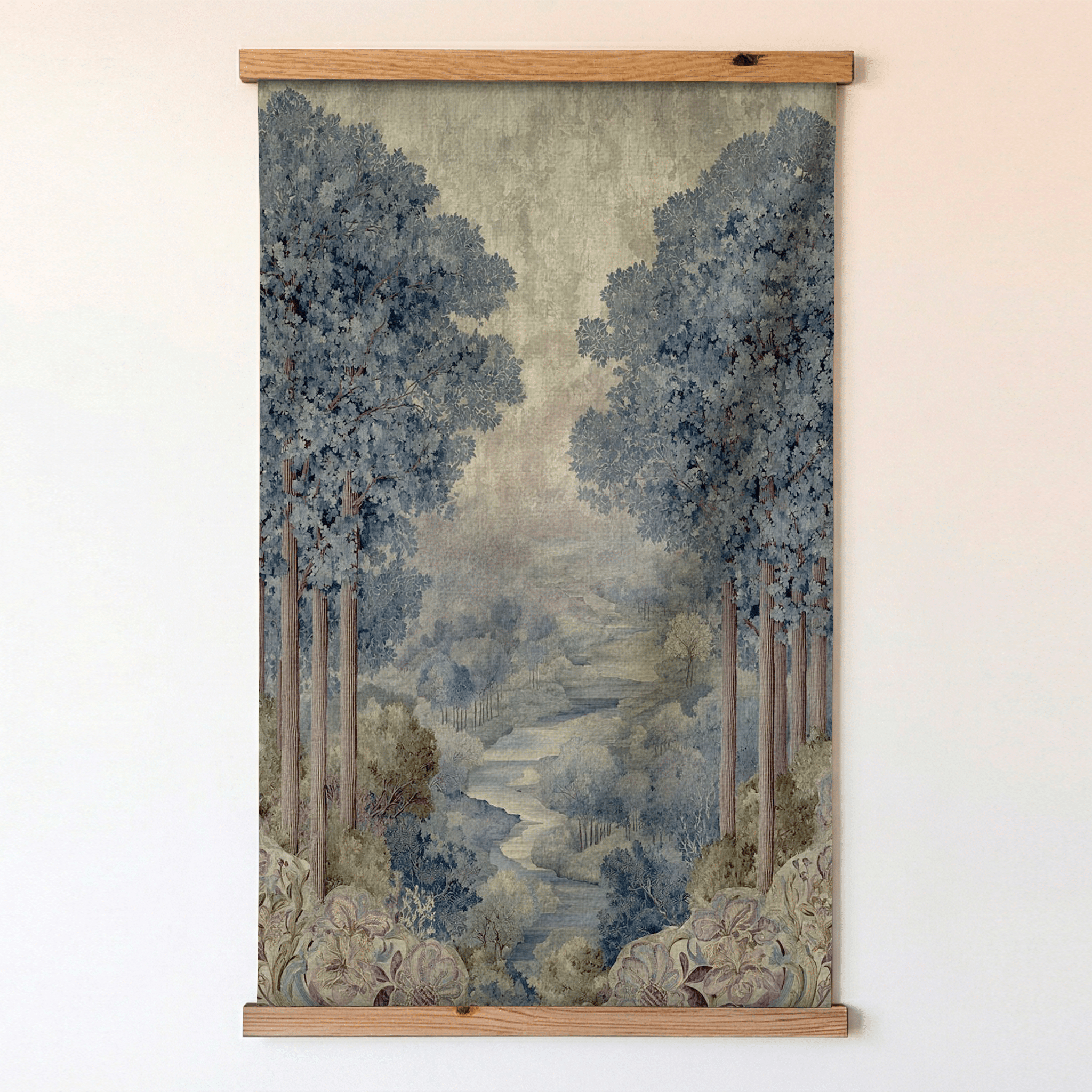 Blue Canopy Valley - Tapestry - Painted Paper