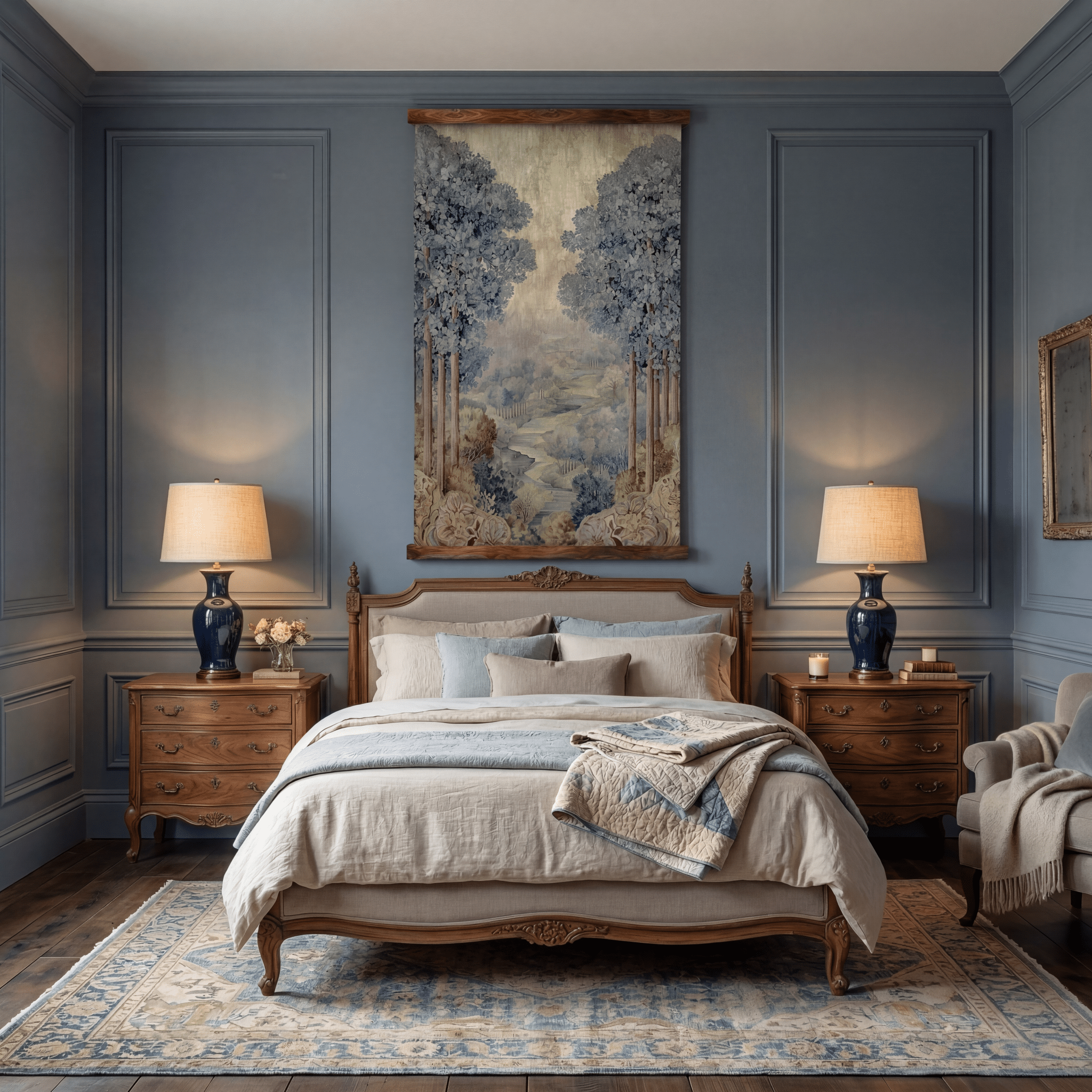 Blue Canopy Valley - Tapestry - Painted Paper