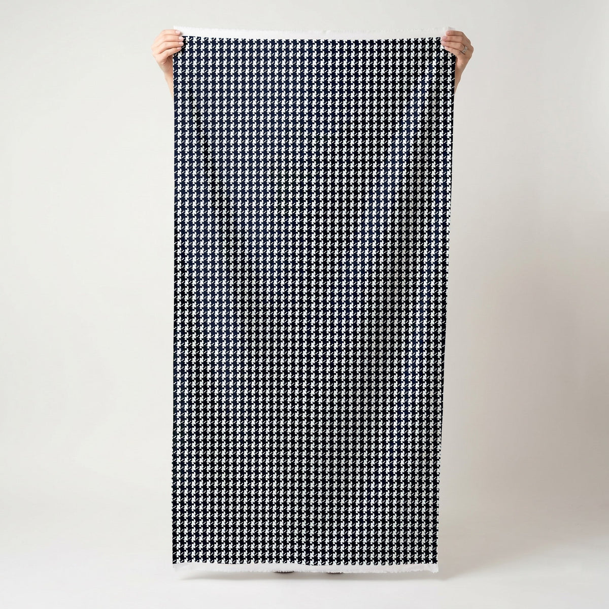 Blue Houndstooth - Fabric - Painted Paper