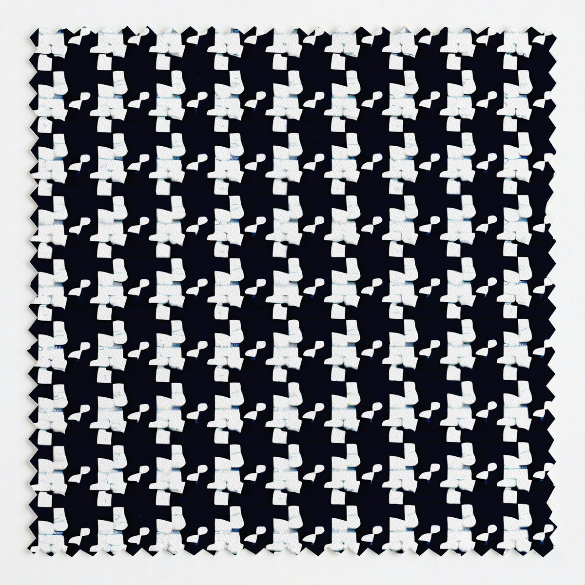 Blue Houndstooth - Fabric - Painted Paper