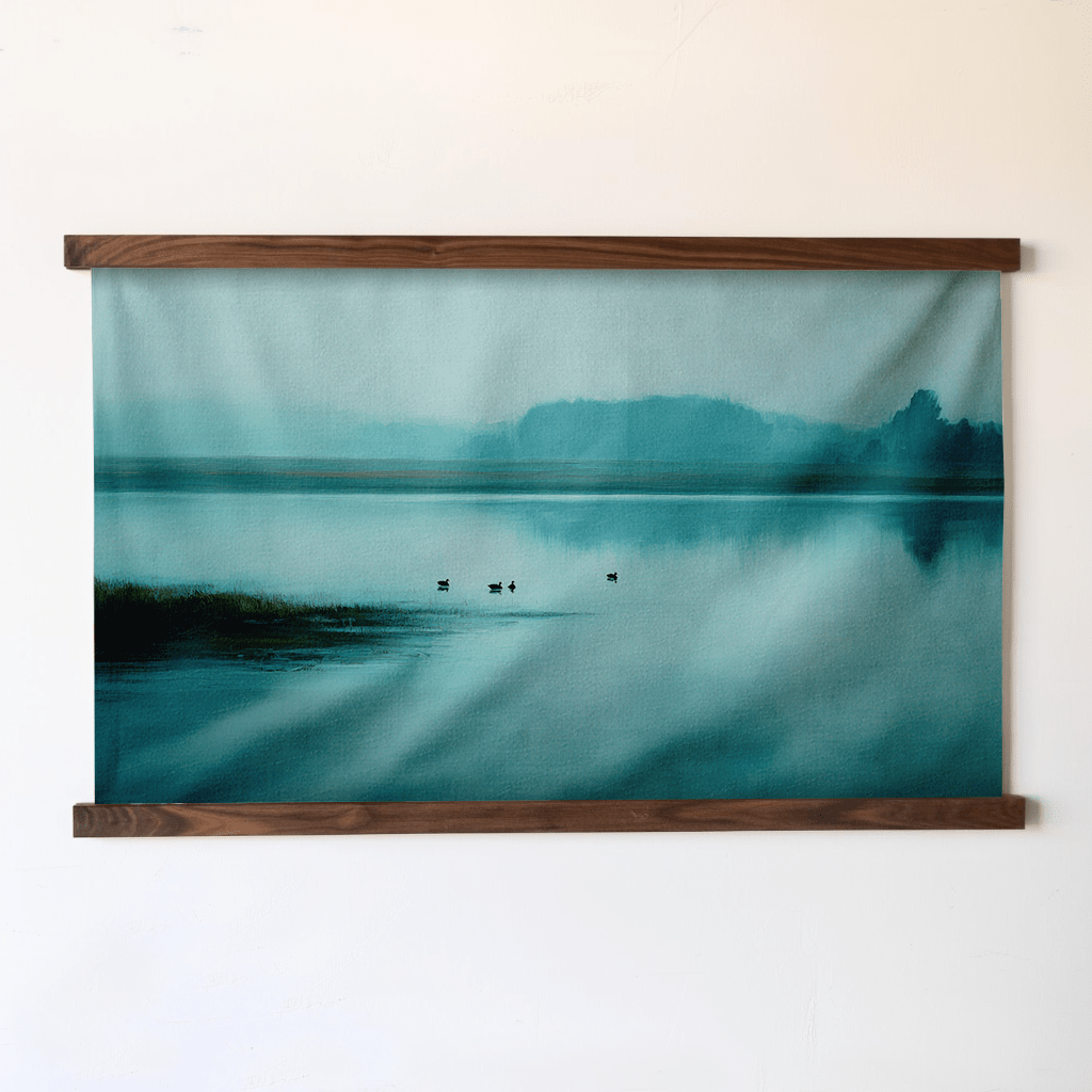 Blue Lakeside - Tapestry - Painted Paper