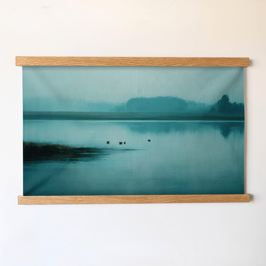 Blue Lakeside - Tapestry - Painted Paper