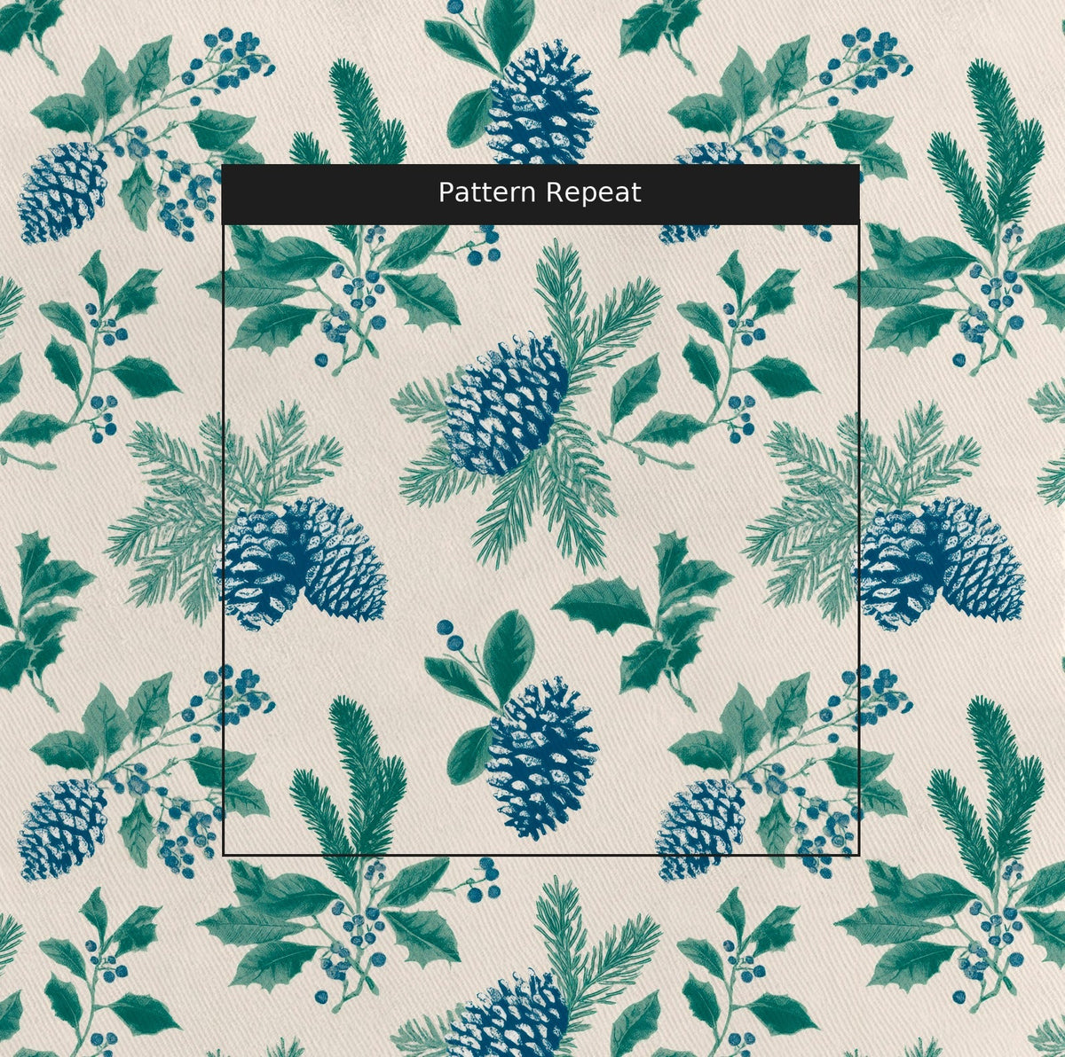 Blue Spruce - Fabric - Painted Paper