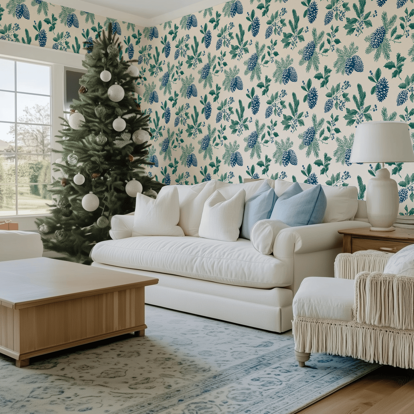Blue Spruce Wallpaper - Painted Paper