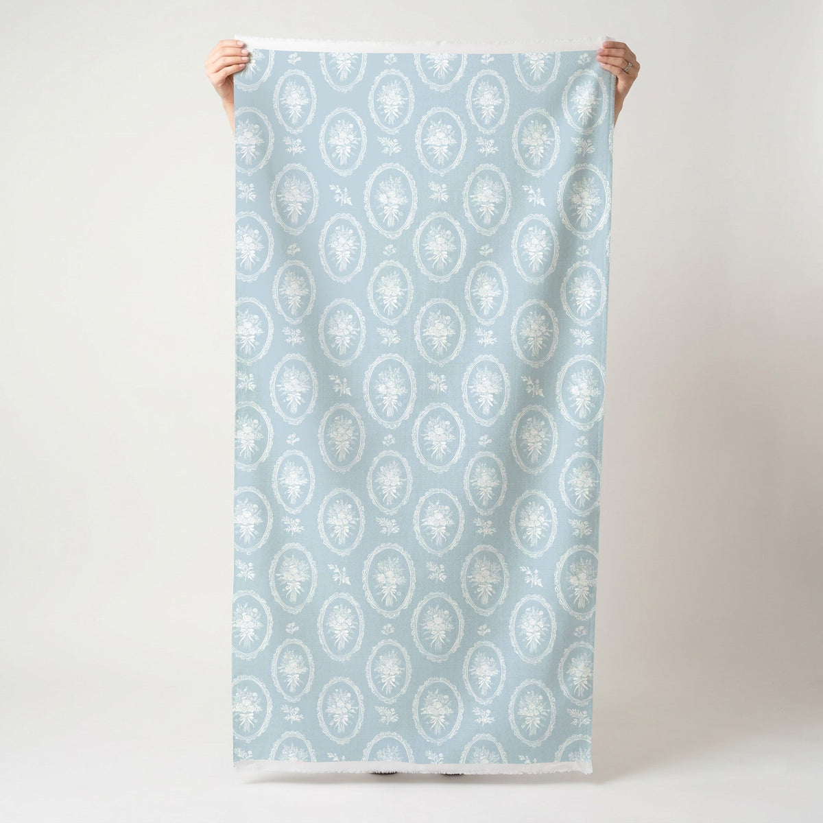 Blue Wreath - Fabric - Painted Paper