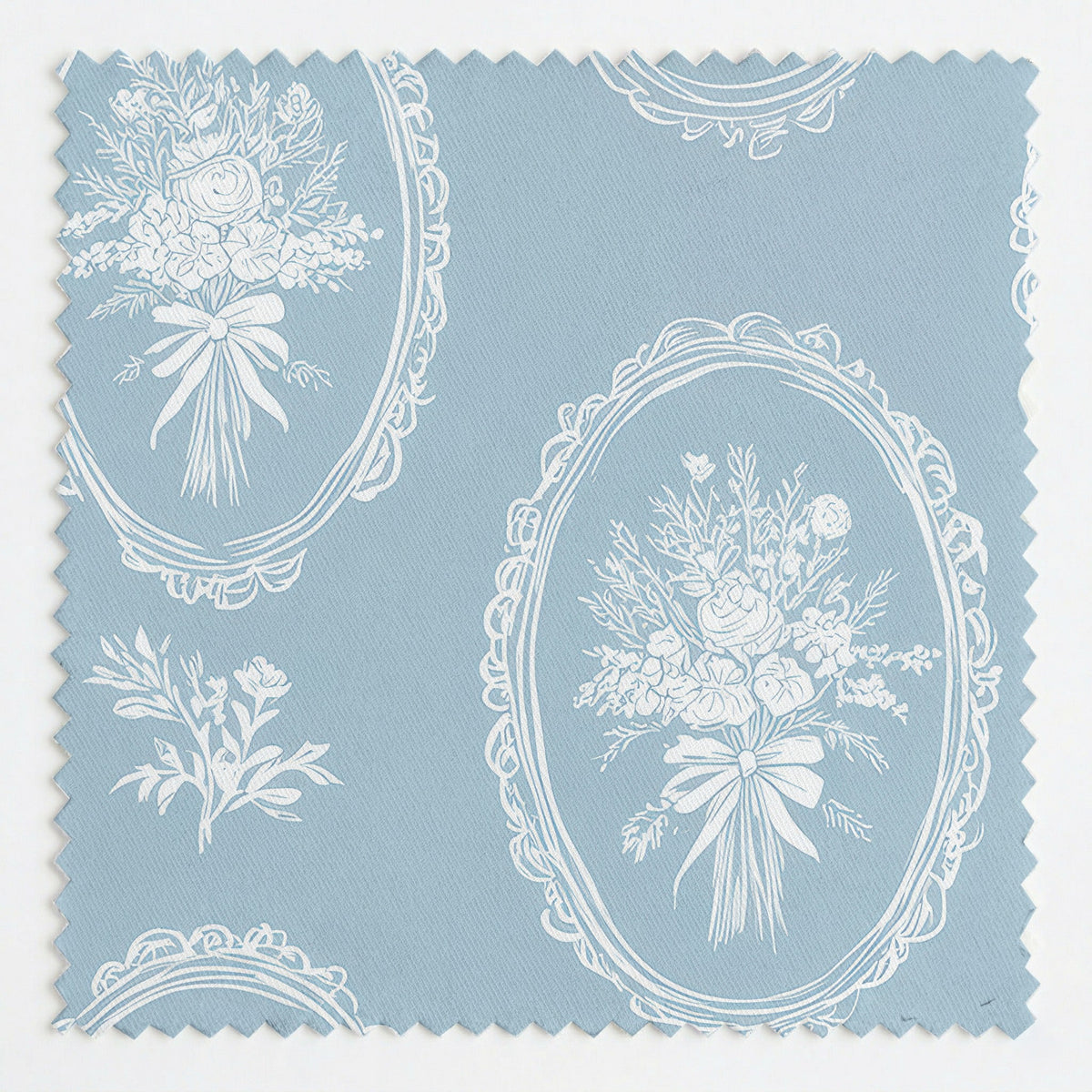 Blue Wreath - Fabric - Painted Paper