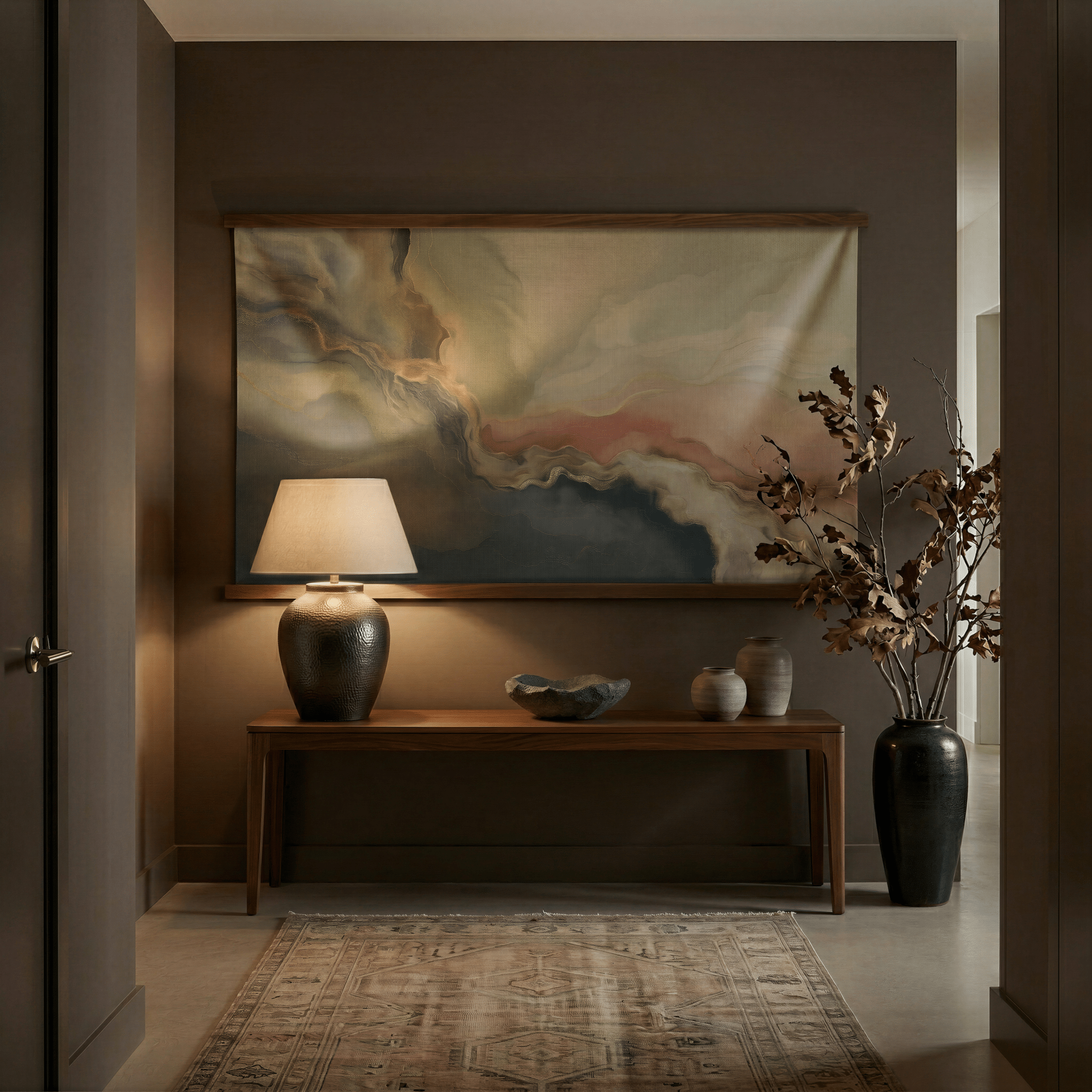 Blush Horizon - Tapestry - Painted Paper