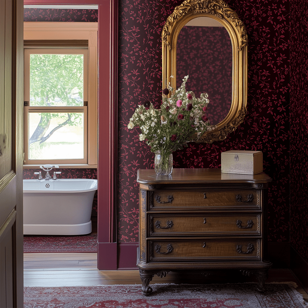 Bordeaux Blossom - Painted Paper