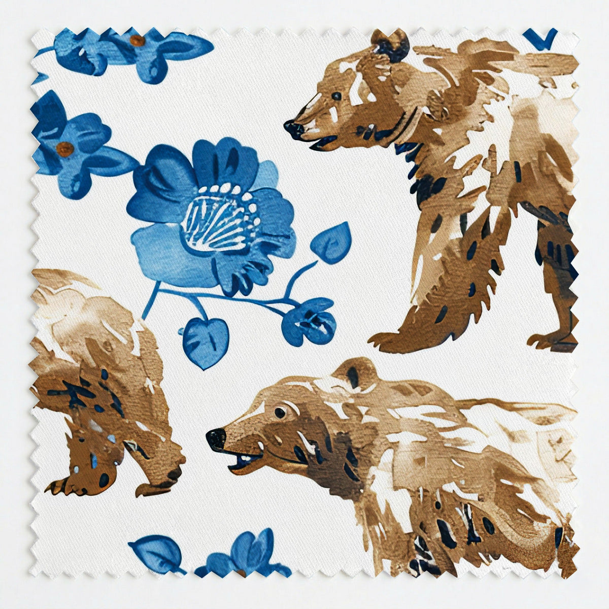 Boreal Blooms & Bears - Fabric - Painted Paper