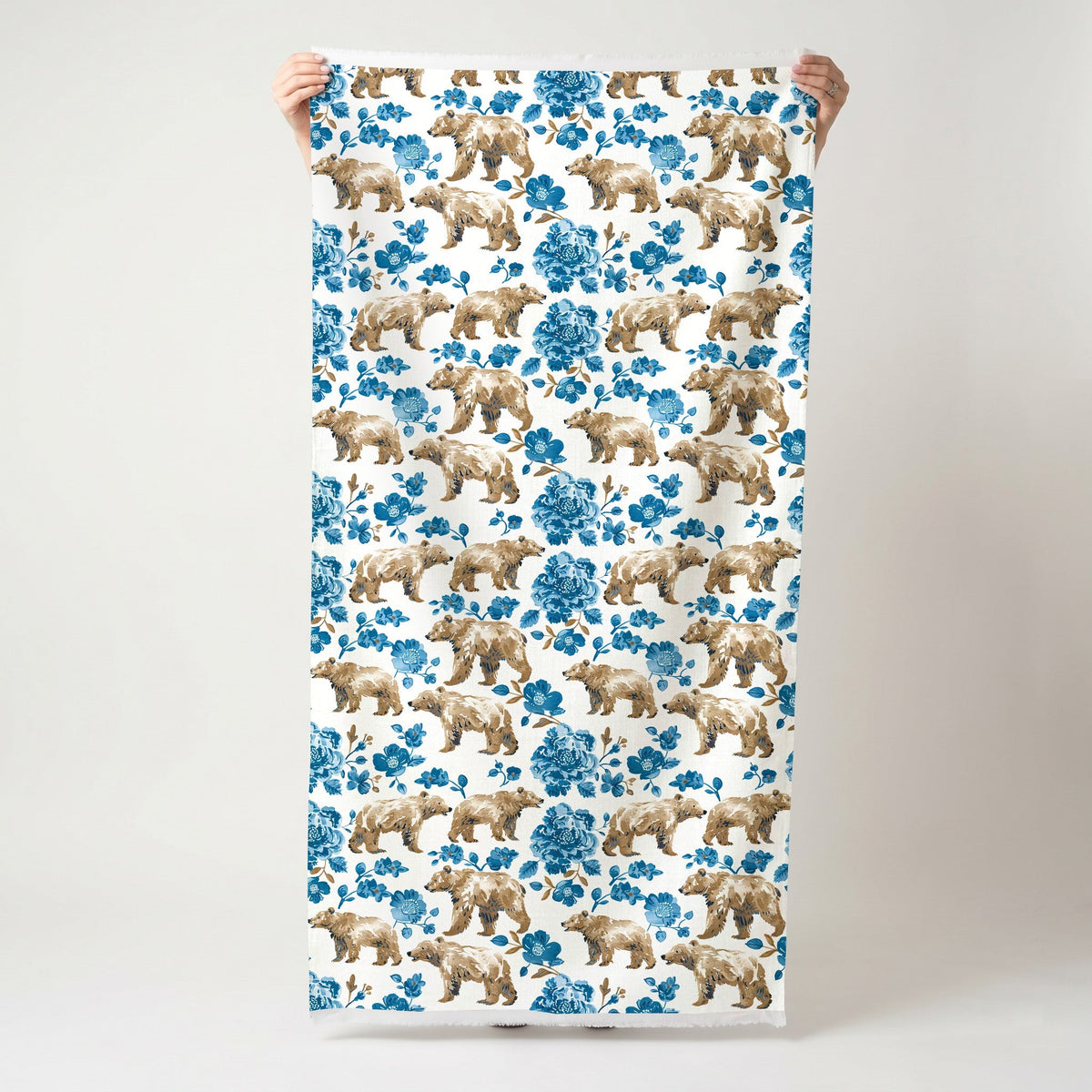 Boreal Blooms & Bears - Fabric - Painted Paper