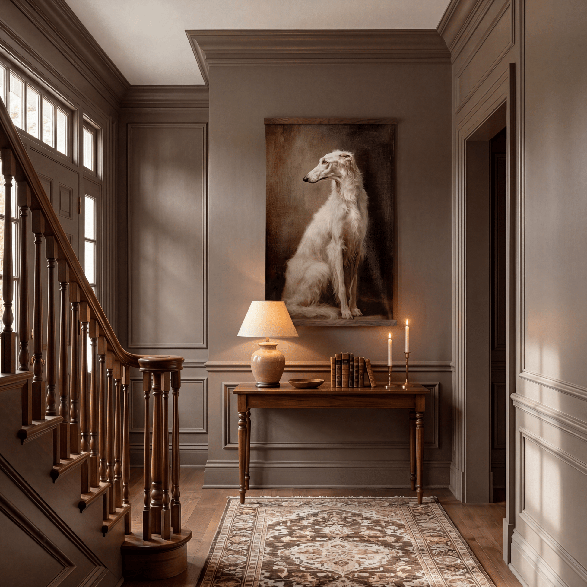 Borzoi Portrait - Tapestry - Painted Paper