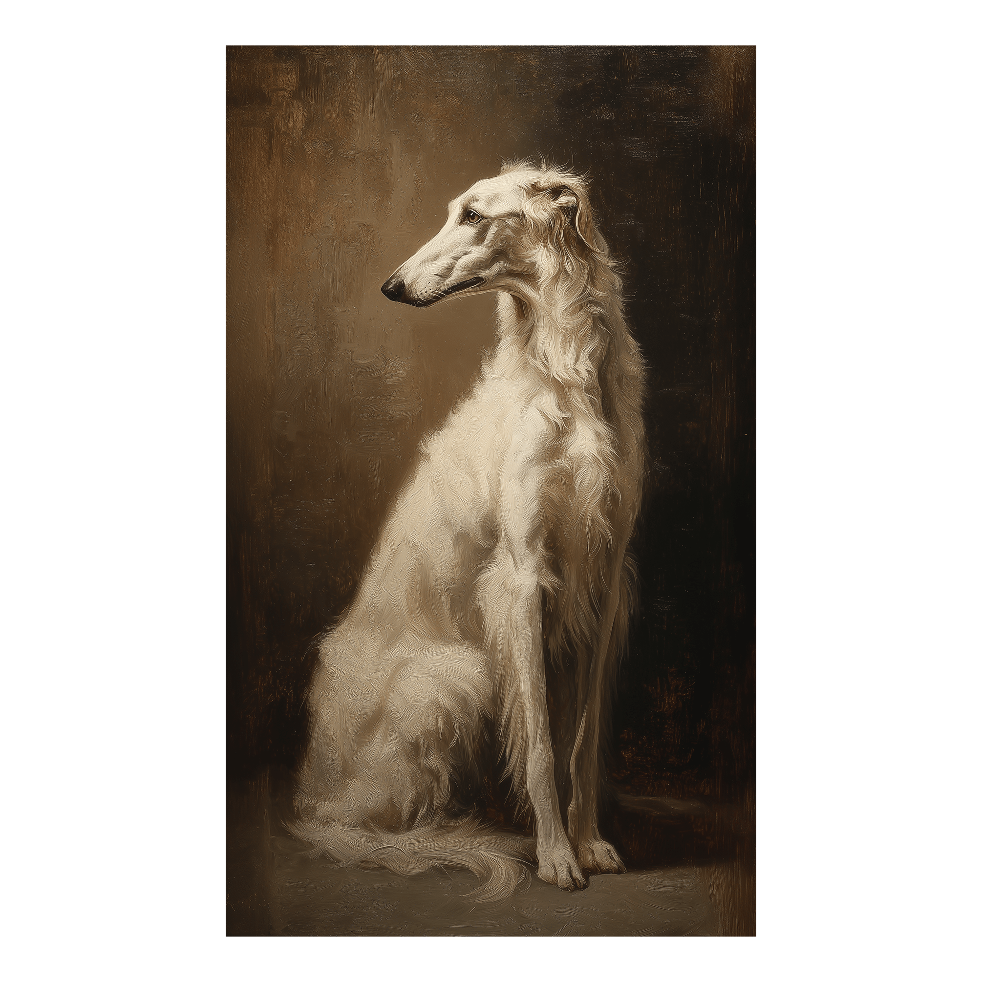 Borzoi Portrait - Tapestry - Painted Paper