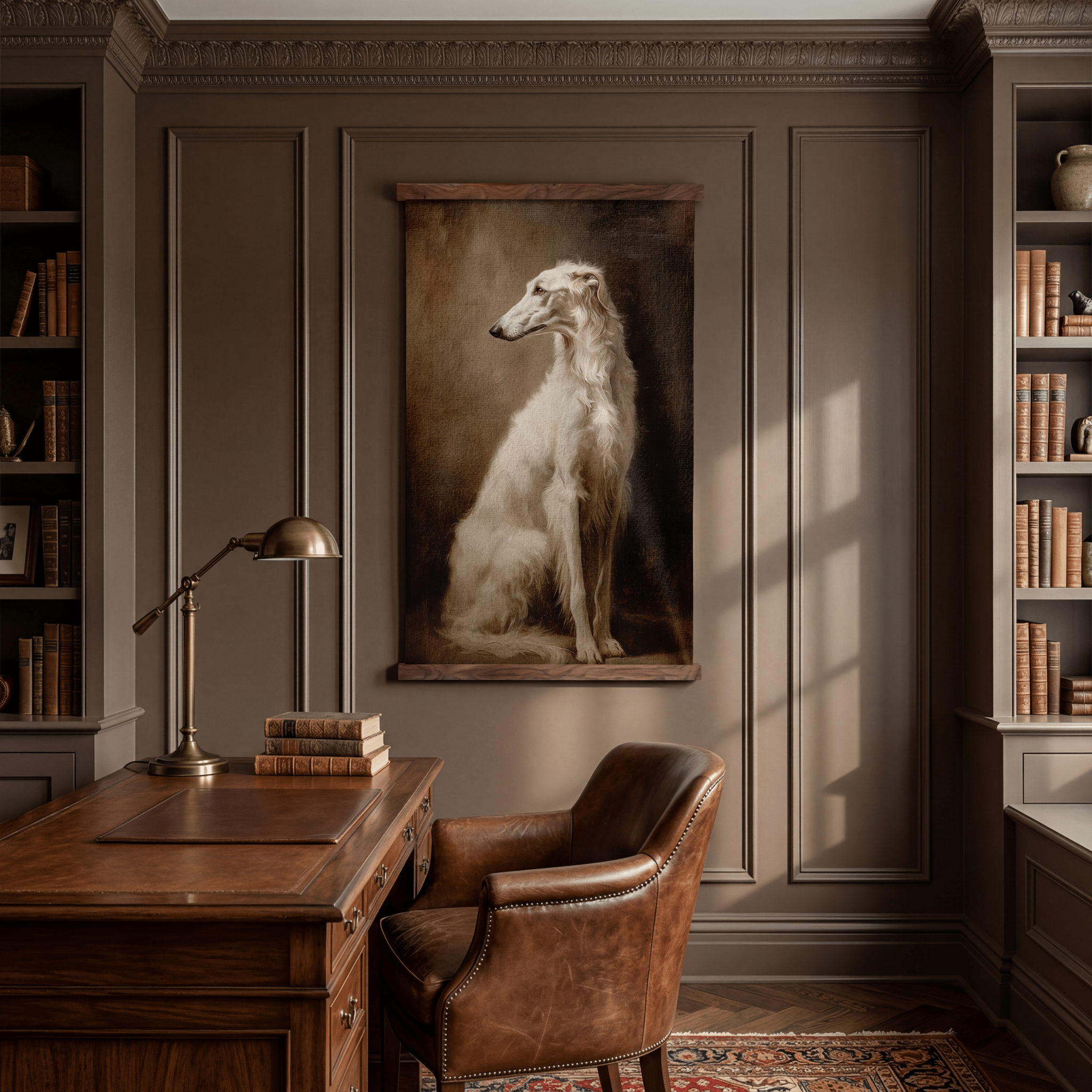 Borzoi Portrait - Tapestry - Painted Paper