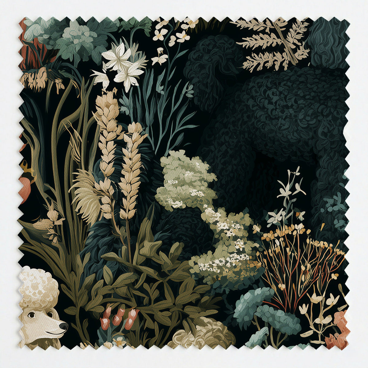Botanical Poodles - Fabric - Painted Paper