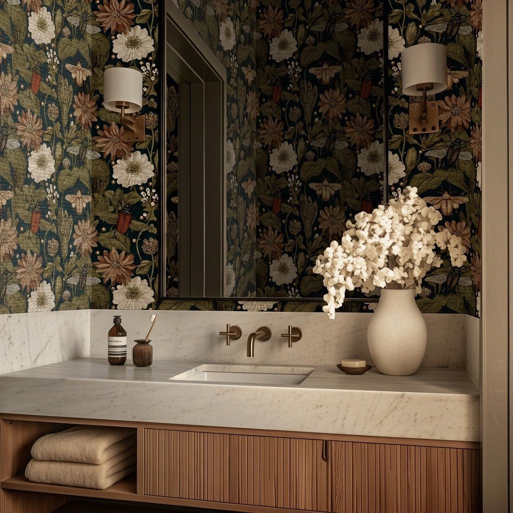 Botanist’s Garden Faux Grasscloth Wallpaper - Painted Paper