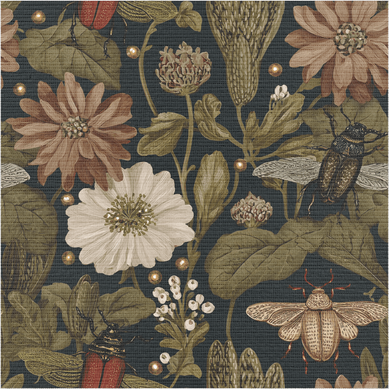 Botanist’s Garden Faux Grasscloth Wallpaper - Painted Paper