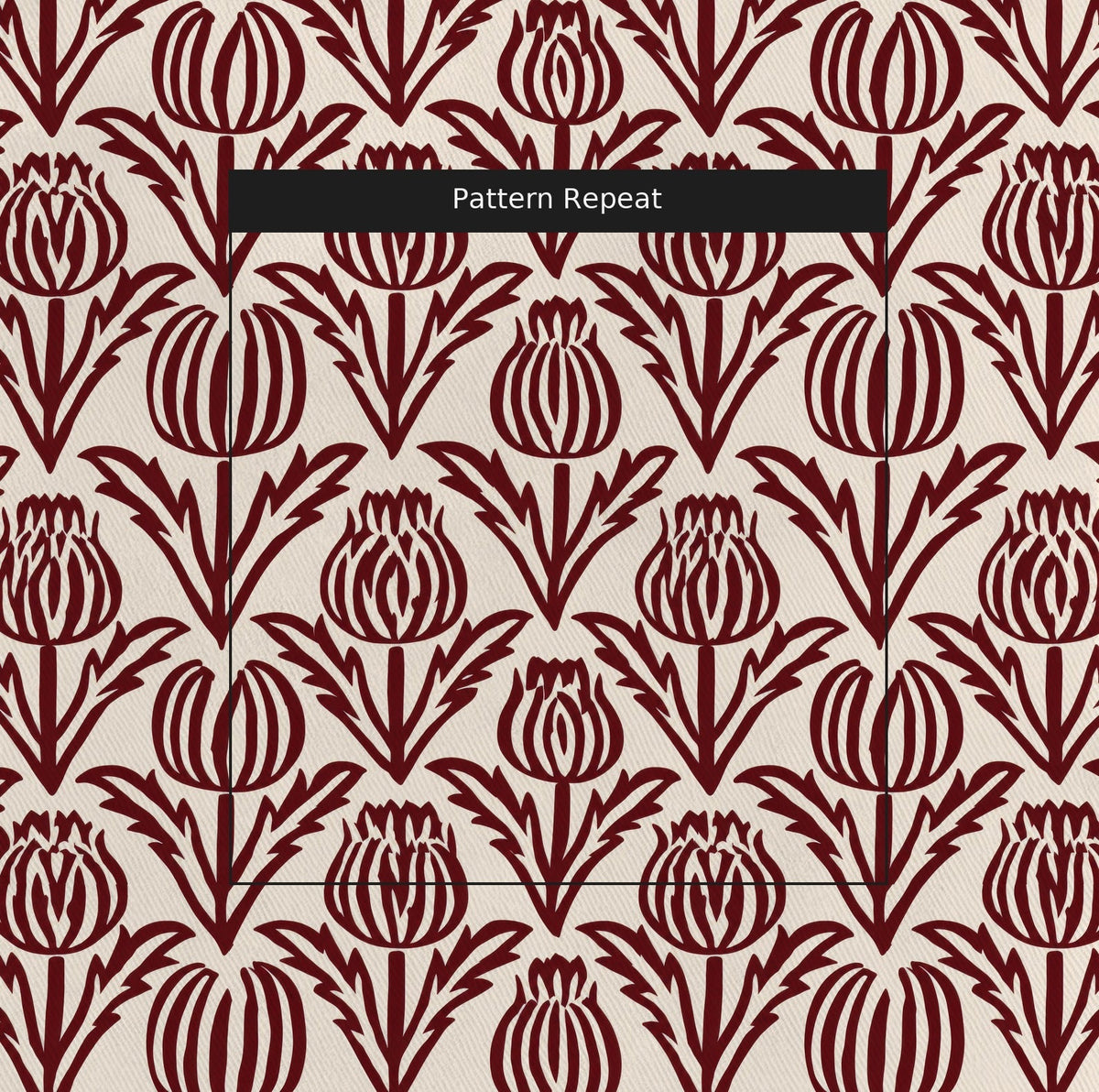 Bramble - Burgundy - Fabric - Painted Paper