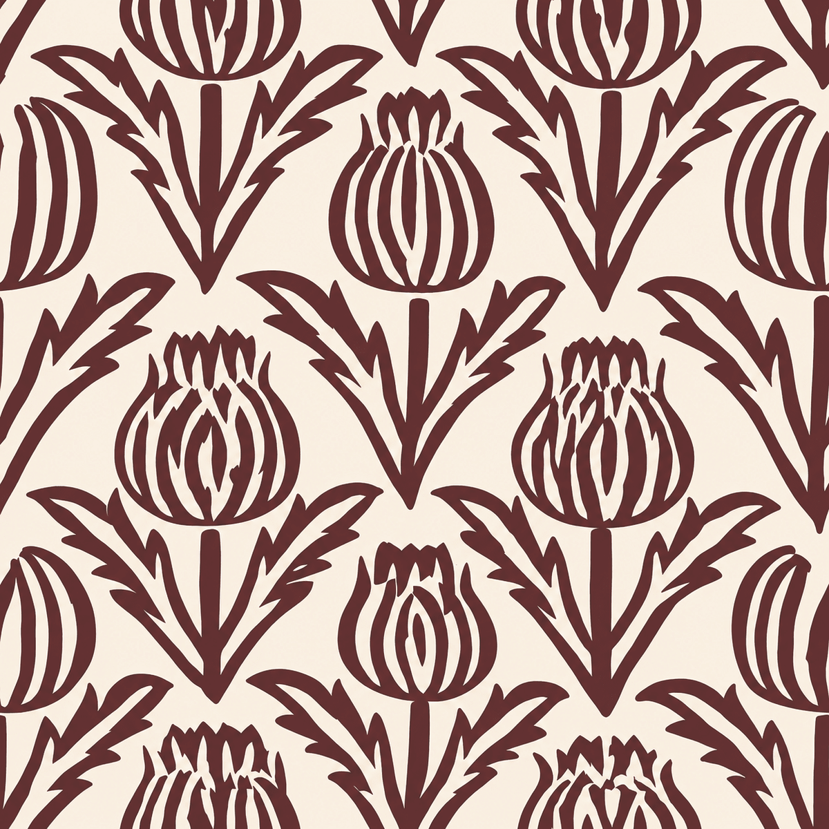Bramble - Burgundy Wallpaper - Painted Paper