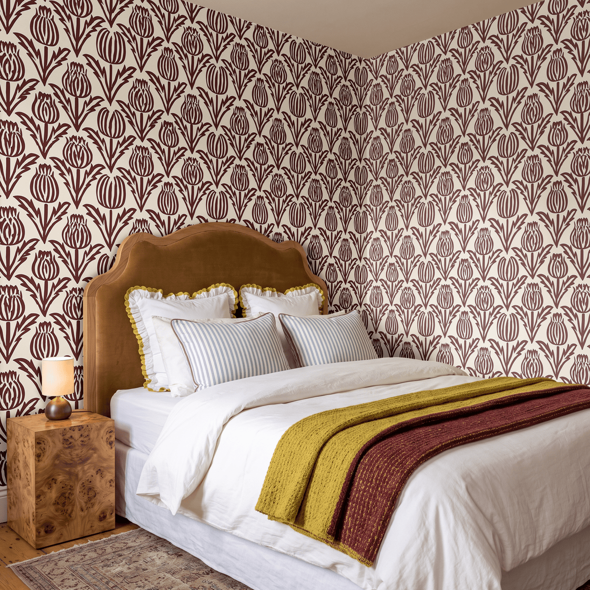 Bramble - Burgundy Wallpaper - Painted Paper